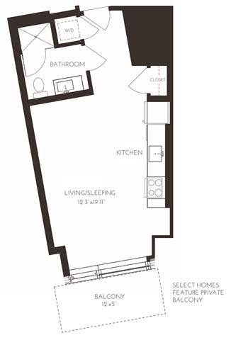 VISC1 Floor Plan at Via Seaport Residences, Massachusetts