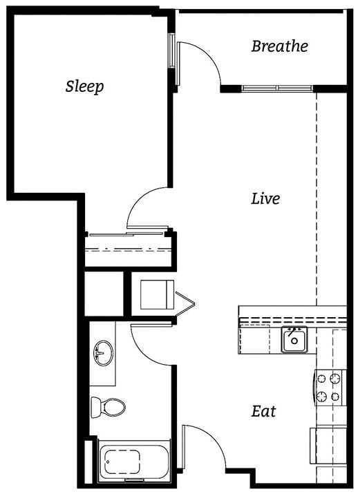 A2 Floor Plan at Cook Street, Oregon
