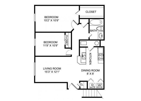 B1 Floor Plan at Sterling Park Apartments, Grove City, OH