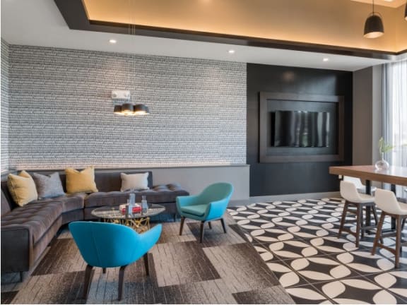 social lounging area at Tinsley on the Park apartments