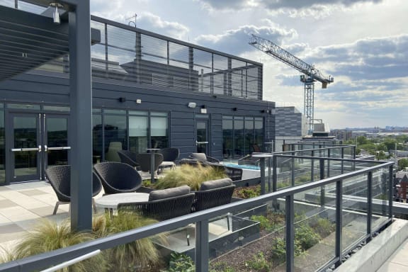 rooftop terrace at Tribeca NOMA apartments