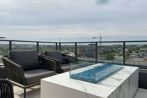 rooftop terrace at Tribeca NOMA apartments