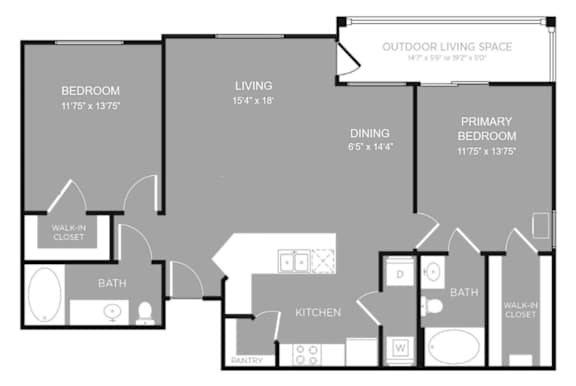 Park 3Eighty B2 2 bedroom floor plan
