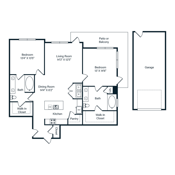 1, 2 & 3 Bedroom Apartments in Grand Prairie | Reveal Lake Ridge