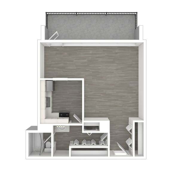 Studio one bathroom Lenfant 3D floorplan