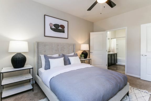 luxury bedroom at South Blvd apartments