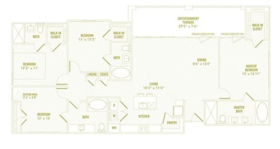 TBS D1 floor plan at Reveal at Bayside, Texas