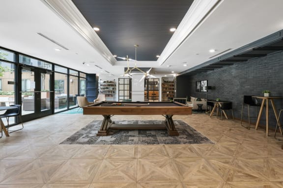 Trellis House gaming area with billiards