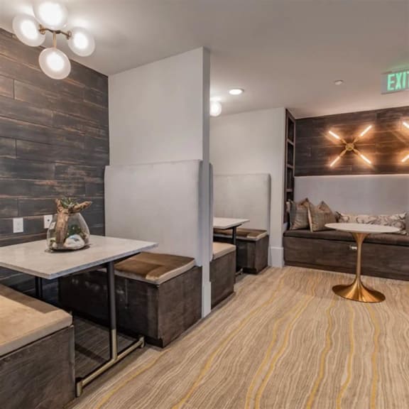Communal social lounge at The Gabriella apartments