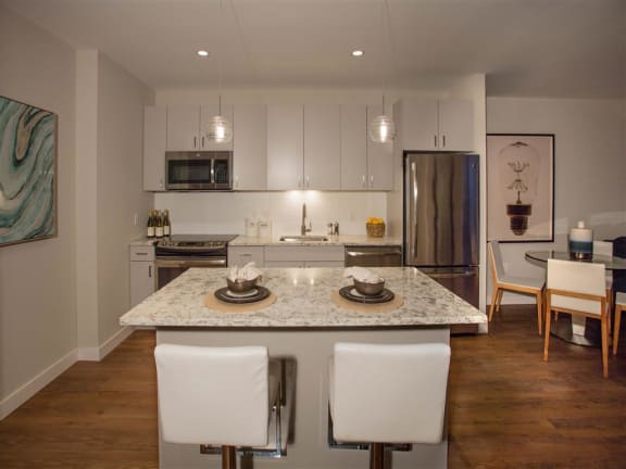Model Kitchen at Via Seaport Residences, Boston, MA, 02210