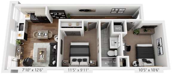 2 bed 1 bath A at The Avenue Lofts Golden Apartments, Golden, Colorado