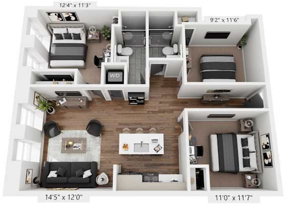 3 bed 2 bath E at The Avenue Lofts Golden Apartments, Colorado