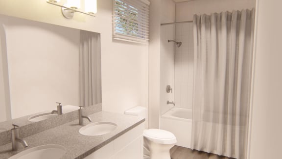a bathroom with a sink toilet and shower at Brownstones at Palisade Park Townhomes, Colorado, 80023