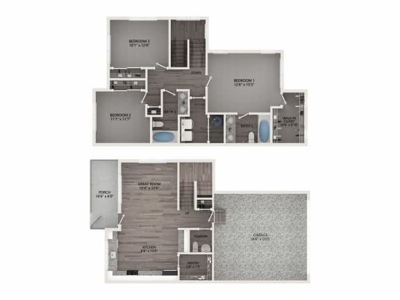 a floor plan of a home at Brownstones at Palisade Park Townhomes, Broomfield, 80023