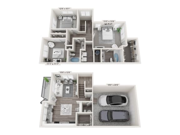 a floor plan of a house at Brownstones at Palisade Park Townhomes, Colorado, 80023