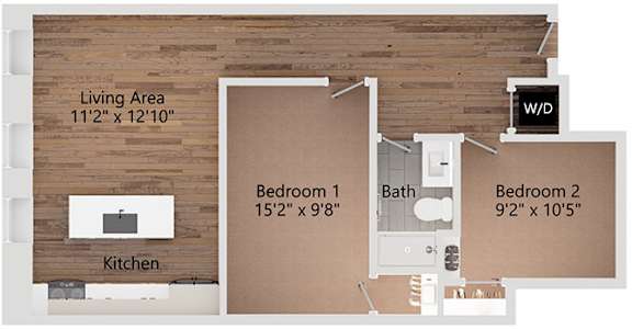 The Foothills Loft Floor Plan at The Avenue Lofts Golden Apartments, Golden, Colorado