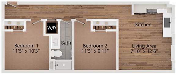 The Foundry Loft Floor Plan at The Avenue Lofts Golden Apartments, Golden 80401