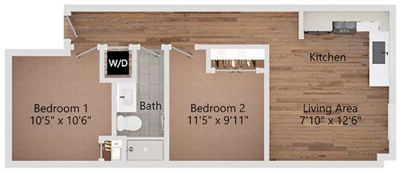 The Hitching Post Loft Floor Plan at The Avenue Lofts Golden Apartments, Golden, CO