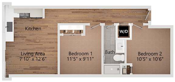 The Livery Loft Floor Plan at The Avenue Lofts Golden Apartments, Golden, Colorado