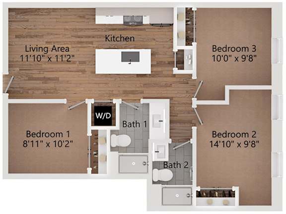 The Waystation Loft Floor Plan at The Avenue Lofts Golden Apartments, Colorado, 80401
