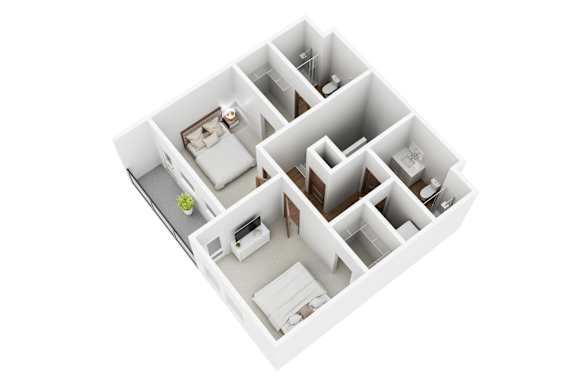 bedroom floor plan of a 2100 sq ft studio