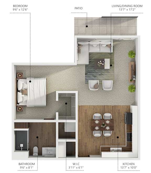 a floor plan of a bedroom with a bathroom and a living room