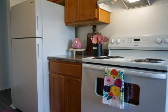 Oven countertop with ample space room, at Gale Gardens Apartments