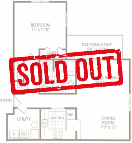 A house floor plan is stamped with "SOLD OUT" across it.