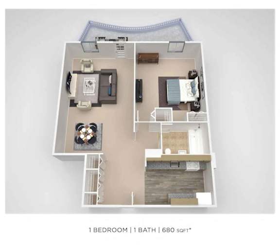 Floor Plan  PCA 1 Bdrm -A Floorplan at Premier at Cherry Hill, Cherry Hill