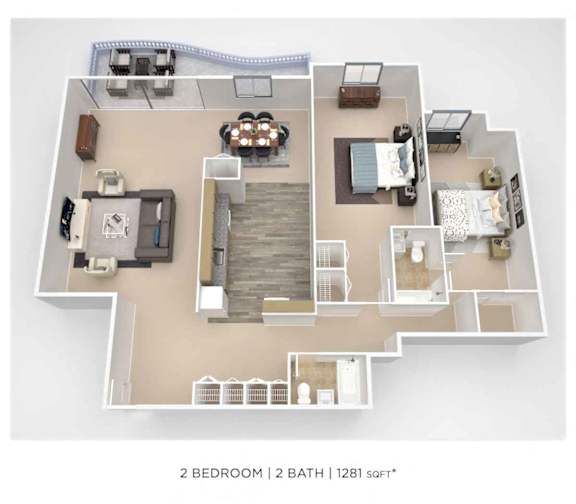 PCH 2 Bdrm - B Floorplan at Premier at Cherry Hill, New Jersey