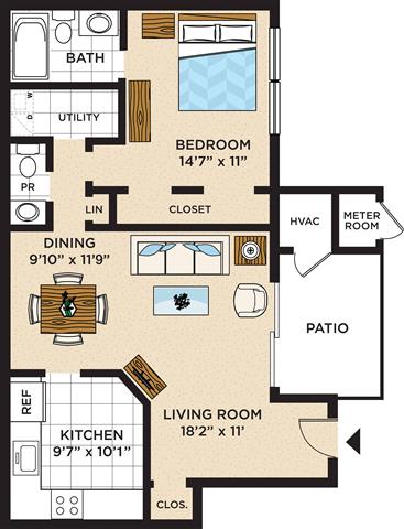a floor plan of a house with bedrooms and a living room