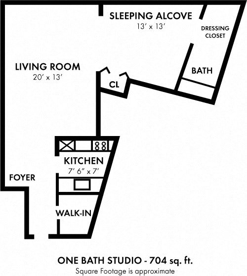 PCH Studio -B Floorplan at Premier at Cherry Hill, Cherry Hill, New Jersey
