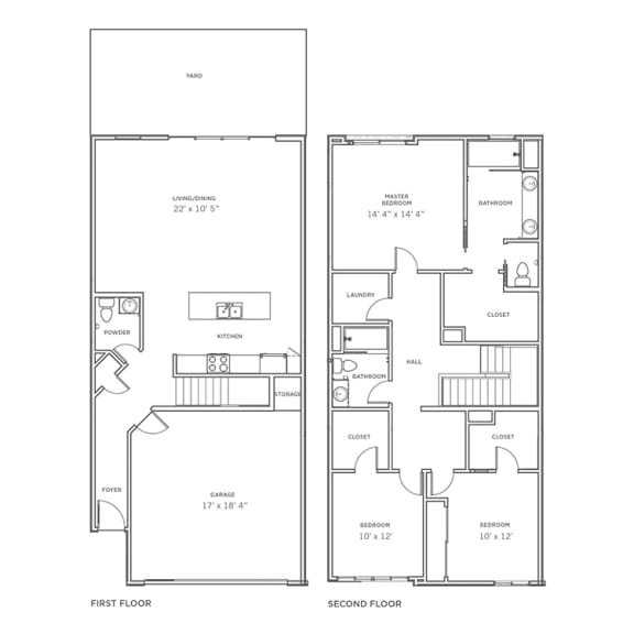 Floor Plan  the floor plans for the two floors of the proposed residences at Novella Biltmore, Phoenix, AZ, 85016