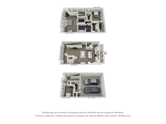 Floorplan Colonial A 3 bedroom 3.5 baths at The Row at Franklin. Franklin