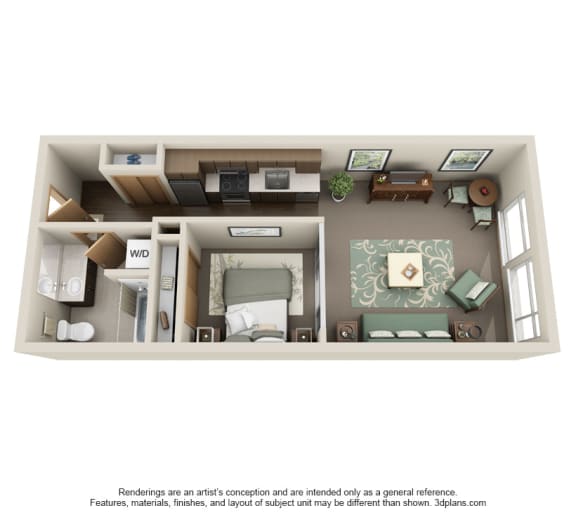 Floor Plan  Urban 1bd 1ba - A MFTE Floor Plan at Link, Seattle, 98116