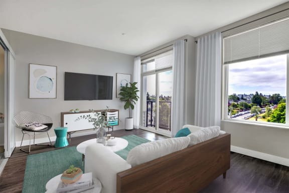 Modern Living Room at Link &#x2B; Mural, Washington, 98126