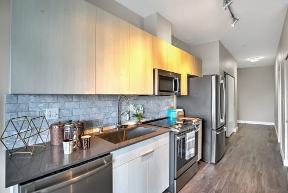 Spacious Kitchen at Link &#x2B; Mural, Seattle, Washington