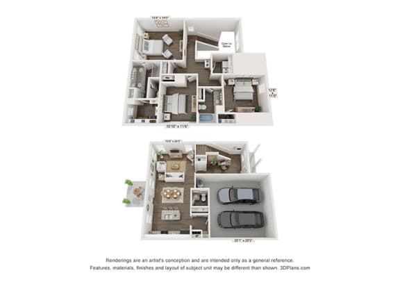 Maple Combined Floor Plan Maple Combined Floor Plan at 1104 Residences, Antioch, 37013