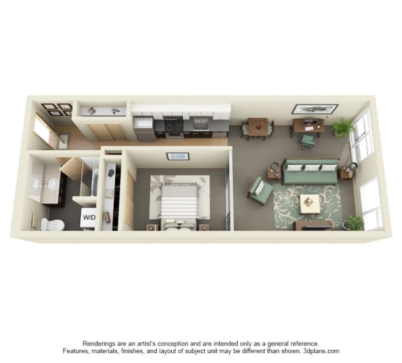Urban 1bd 1ba - A Floor Plan at Mural, Seattle, 98116