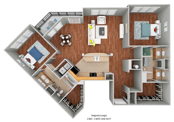 Floor Plan  2 bedroom apartment with 2 bathroom. Approximately 1400 square feet.