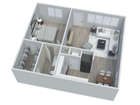 a floor plan of a one bedroom apartment