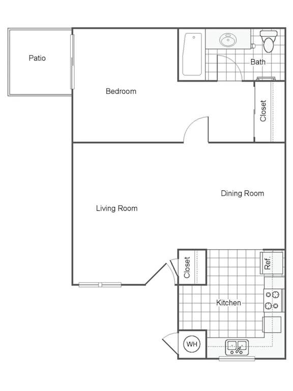 a floor plan of a house with a bedroom and a living room