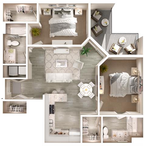 B2 Corner Floor Plan at Walcott Jeffersonville, Jeffersonville