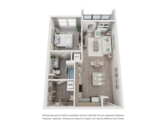 a stylized floor plan of a 2103 sq ft apartment