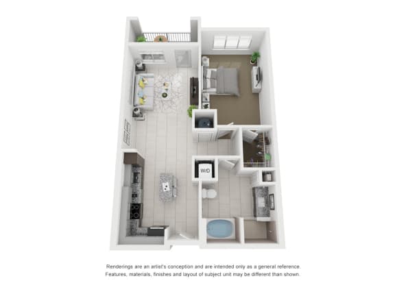 A2A 1 Bed 1 Bath 821 Sq.Ft. Floor Plan A2A 1 Bed 1 Bath 821 Sq.Ft. Floor Plan at Moda North Bay Village, North Bay Village, FL