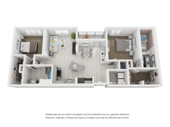 B3 1,226 Sq.Ft. Floor Plan at Moda North Bay Village, North Bay Village, FL, 33141