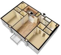 2 bed 2 bath floor plan at Boulder Ridge, Watford City
