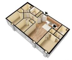 3 bed 2 bath floor plan at Boulder Ridge, North Dakota