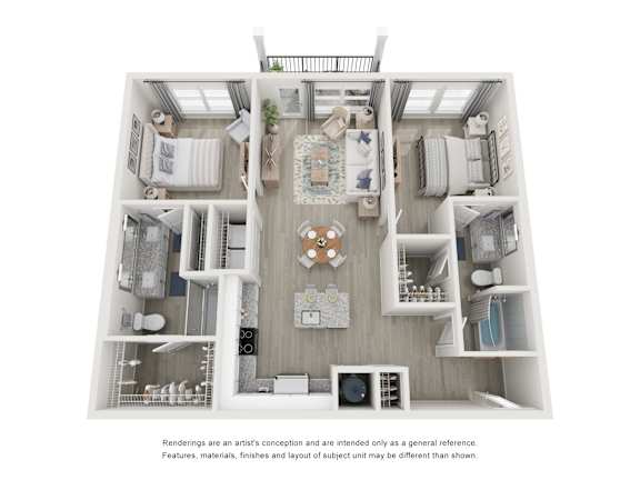 a 3d floor plan of a residence