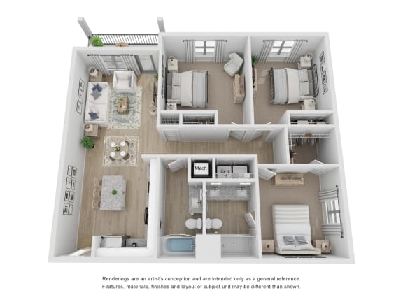 C1 3 bed, 2 bath